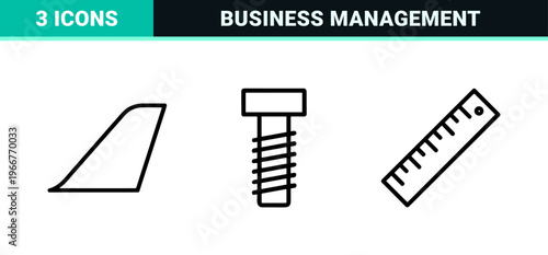 Operations Management and Business Strategy Thin Line Icons. Minimalist Geometric Monoline Workflow and Process Optimization Symbols.