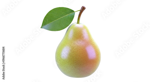 Single Pear with Leaf