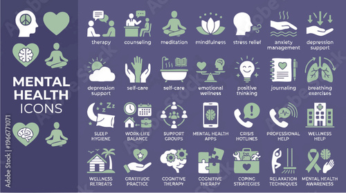 Symbols of Wellness, Graphic Design, Digital Art, Calm Environment, Informative Perspective