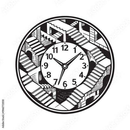 Clock original design. Vector illustration.
