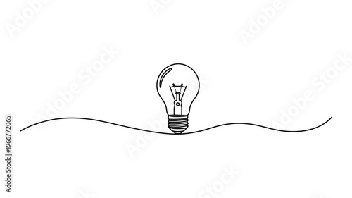 A simple line drawing of a lightbulb.