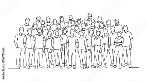 Diverse group of people standing together.