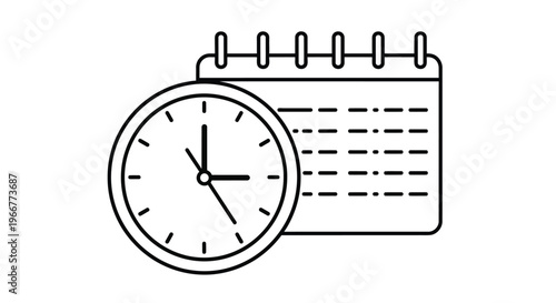 Simple black and white icon representing time management scheduling and planning