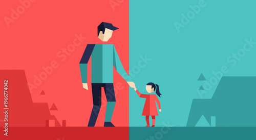 Father and daughter holding hands together.