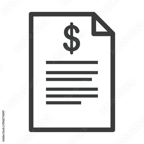 Financial document icon with dollar sign representing income or payment