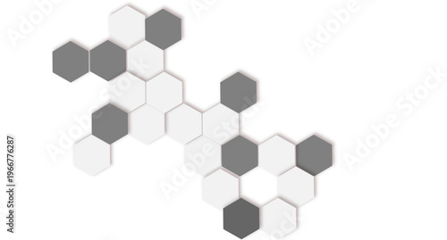 Minimal Gray and White Hexagon Pattern Abstract Background for Modern Technology and Business Design.