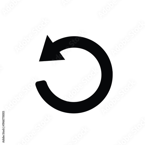 Black circular arrow icon representing refresh, undo, or reload functionality