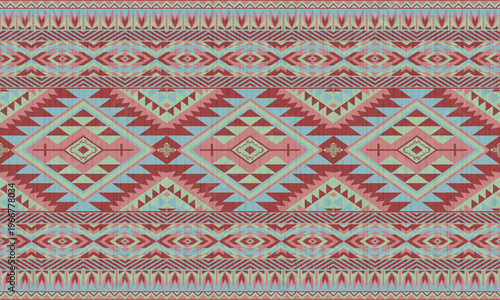 American tribal ethnic native pattern.Traditional Navajo,Aztec,Apache,Southwest and Mexican style fabric pattern.Abstract vector motif pattern.For fabric,clothing,blanket,carpet,woven,wrap,decoration.