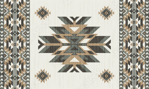 American tribal ethnic native pattern.Traditional Navajo,Aztec,Apache,Southwest and Mexican style fabric pattern.Abstract vector motifs pattern.For fabric,clothing,blanket,carpet,woven,wrap,decoration