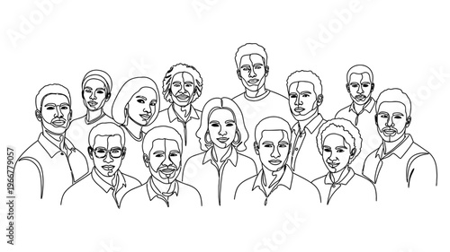 Diverse group of people illustration.