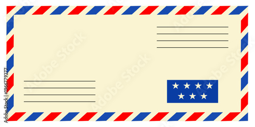 Postal envelope. Airmail. Preparation for the designer.