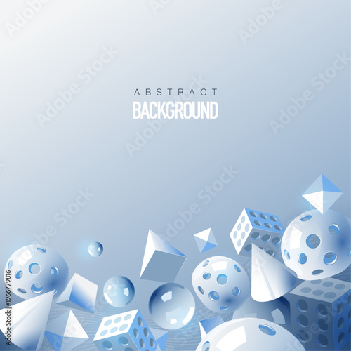 Abstract background with geometric shapes for web banner design