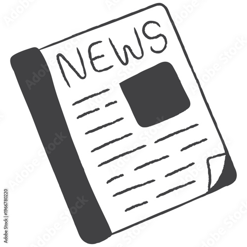 newspaper hand drawn icon