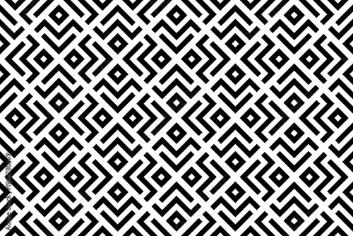 Abstract geometric pattern. A seamless vector background. White and black ornament. Graphic modern pattern. Simple lattice graphic design.