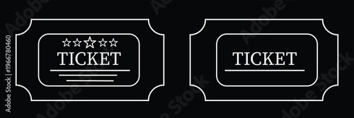 Cinema tickets icon element in flat simple style. Thin stroke editable icons