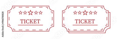 Ticket icon set with event, movie, and transportation passes. Ideal for travel, entertainment, and online booking visuals.