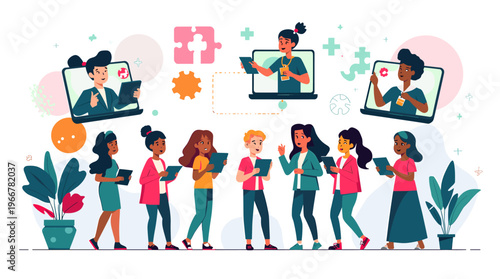 A stylized illustration of a modern teal vase with a minimalist design and bold red accents, evoking a sense of simplicity and elegance.