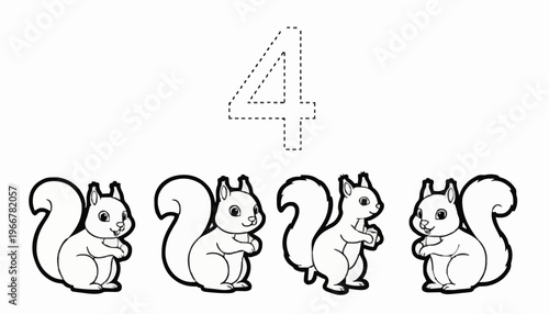 hicken line 4 and colour in the squirrel