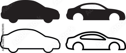 Car Silhouette Simple Transport Vehicle Vector Icon