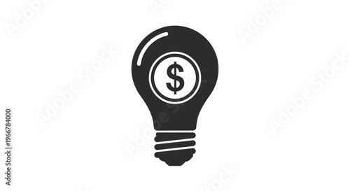 Simple icon representing a brilliant money making idea or financial success concept