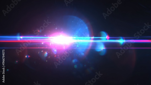 Bright light flare with colorful glow effect