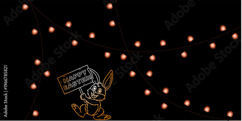 Festive easter day celebration chocolate bunnies and colorful background