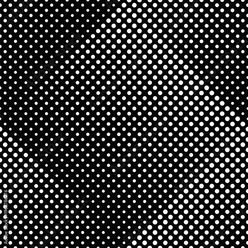 Geometrical seamless black and white circle pattern background - monochrome vector graphic design
