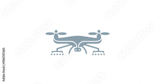 Drone icon, aerial vehicle graphic, modern technology, isolated on white