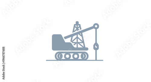 Oil rig icon on white background, petroleum industry symbol, vector illustration