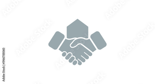 Business handshake icon, partnership agreement, teamwork, trust and collaboration concept