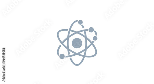 Abstract atomic structure icon, science, research, and technology concept