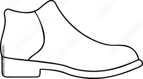 Classic Mens Ankle Boot Outline Ideal for Footwear Design and Retail Graphics