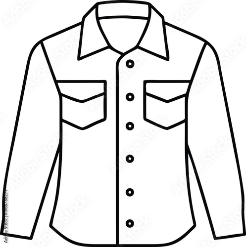 Classic Long Sleeved Collared Shirt with Pockets for Everyday Fashion Apparel