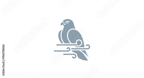 Stylized falcon icon with wind elements, minimalist logo design