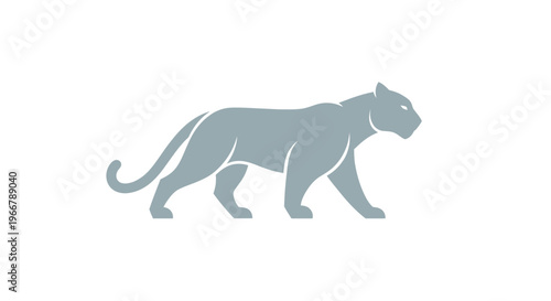 Elegant Silhouette of a Panther Walking