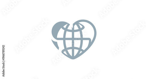 Global Heart Symbol, World Health, Love Earth, Charity, Care, Connection