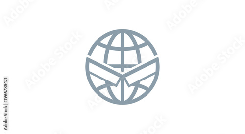 Global Education Concept Icon - Open Book with World Globe