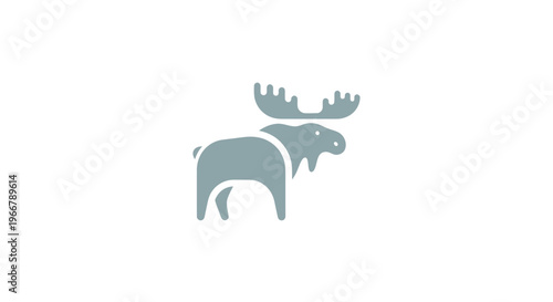 Stylized Moose Silhouette Icon Vector Art