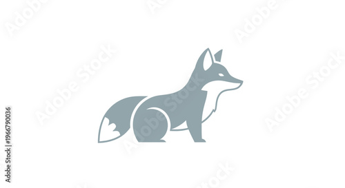 Minimalist Fox Silhouette Icon, Geometric Animal Logo, Clean Vector Design