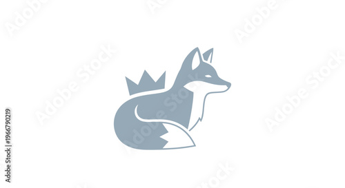 Stylized Fox Silhouette with Crown Icon