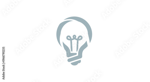 Creative Light Bulb Icon with Swirls - Idea Generation and Innovation Concept