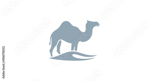 Camel Silhouette on Desert Dune Icon