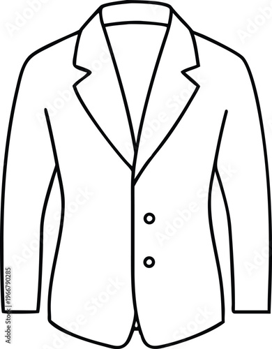 Classic mens tailored blazer jacket with two buttons and sharp lapels