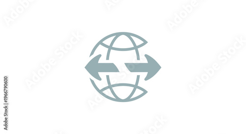 Global network connection icon, data transfer, internet, communication, technology concept