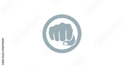 Fist icon in circle, symbol of strength, power, and determination
