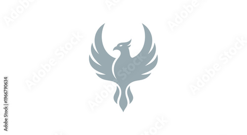 Stylized Phoenix Logo Icon - Mythical Bird Emblem