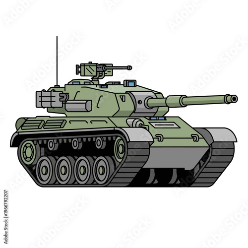Green Military Tank Illustration