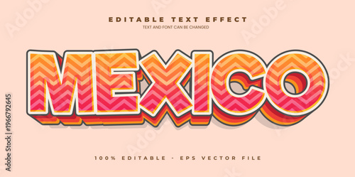 Mexico editable text effect in modern trend style