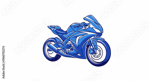 A dynamic blue motorcycle in a pixelated art style, ready for speed