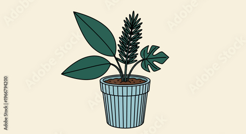 A delightful potted plant illustration